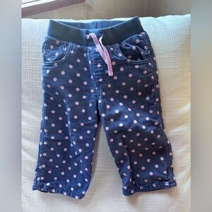 Baby Boden Navy Corduroy Pants with Light Pink Lining
